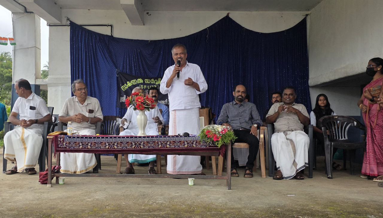 Manager delivering speech