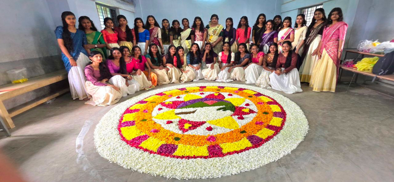 Students with Pookkalam