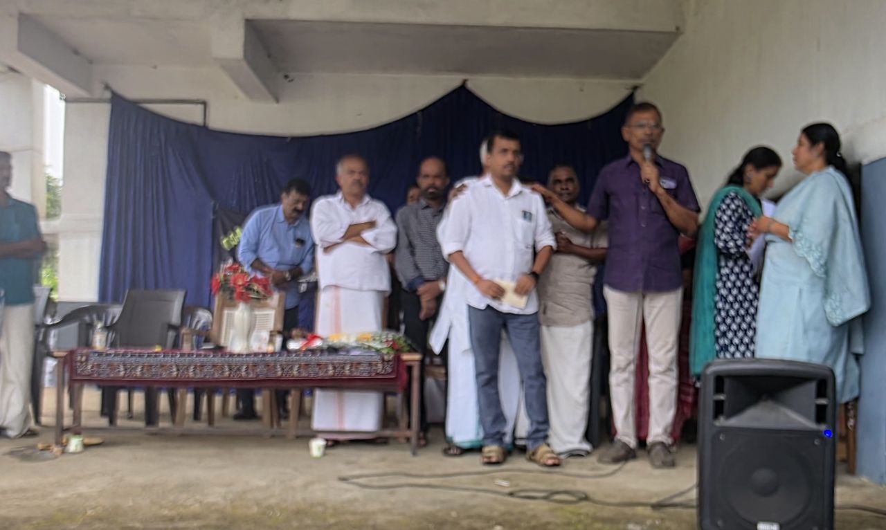 Principal addressing the audience