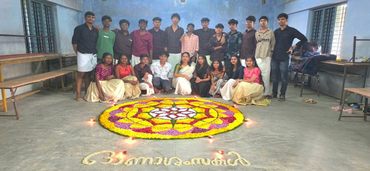 Students with Pookkalam